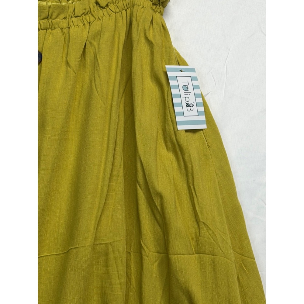 Tulip B A-Line Skirt Women's XL Mustard Yellow Elastic Waist NWT Casual Wear - Picture 3 of 5